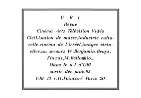 carte postale de UBI Revue